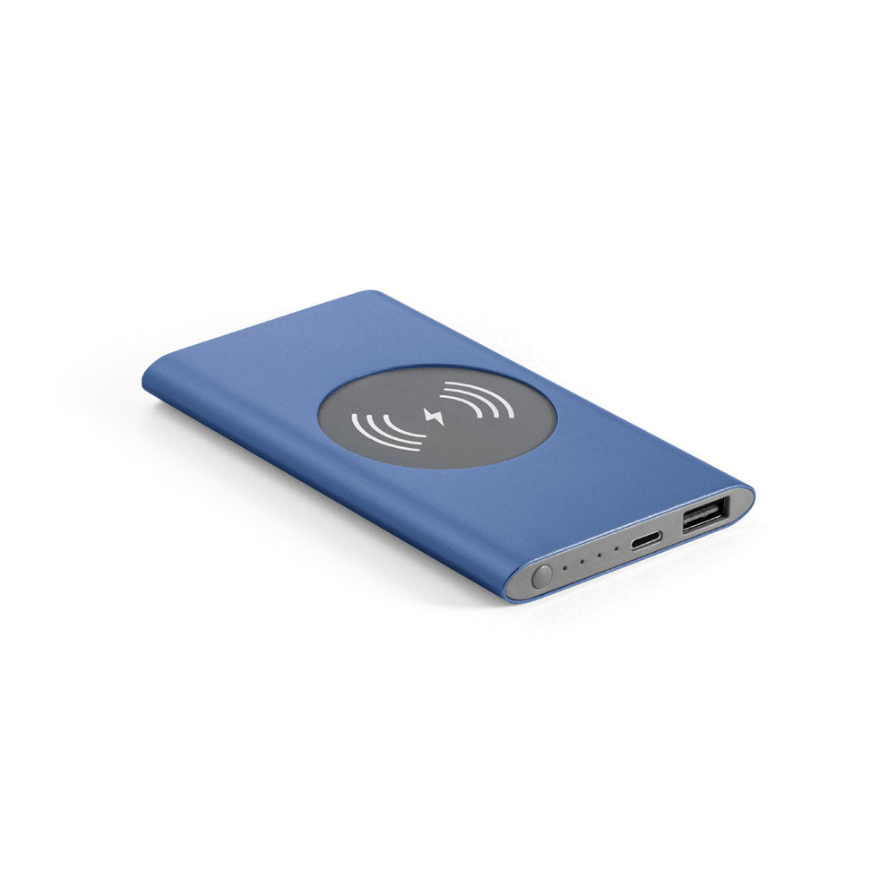 Cassini. Power Bank 4.000 Mah With 5W Wireless Charger In Recycled Aluminium (100% Ral)