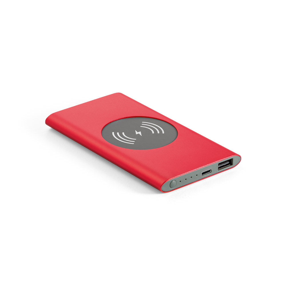 Cassini. Power Bank 4.000 Mah With 5W Wireless Charger In Recycled Aluminium (100% Ral)