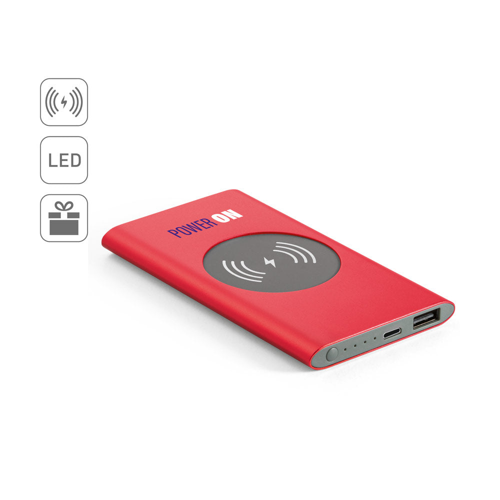 Cassini. Power Bank 4.000 Mah With 5W Wireless Charger In Recycled Aluminium (100% Ral)