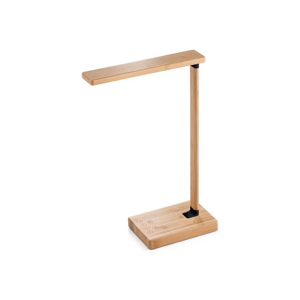 Morey. Folding Desk Lamp With 15W Superfast Wireless Charger In Bamboo