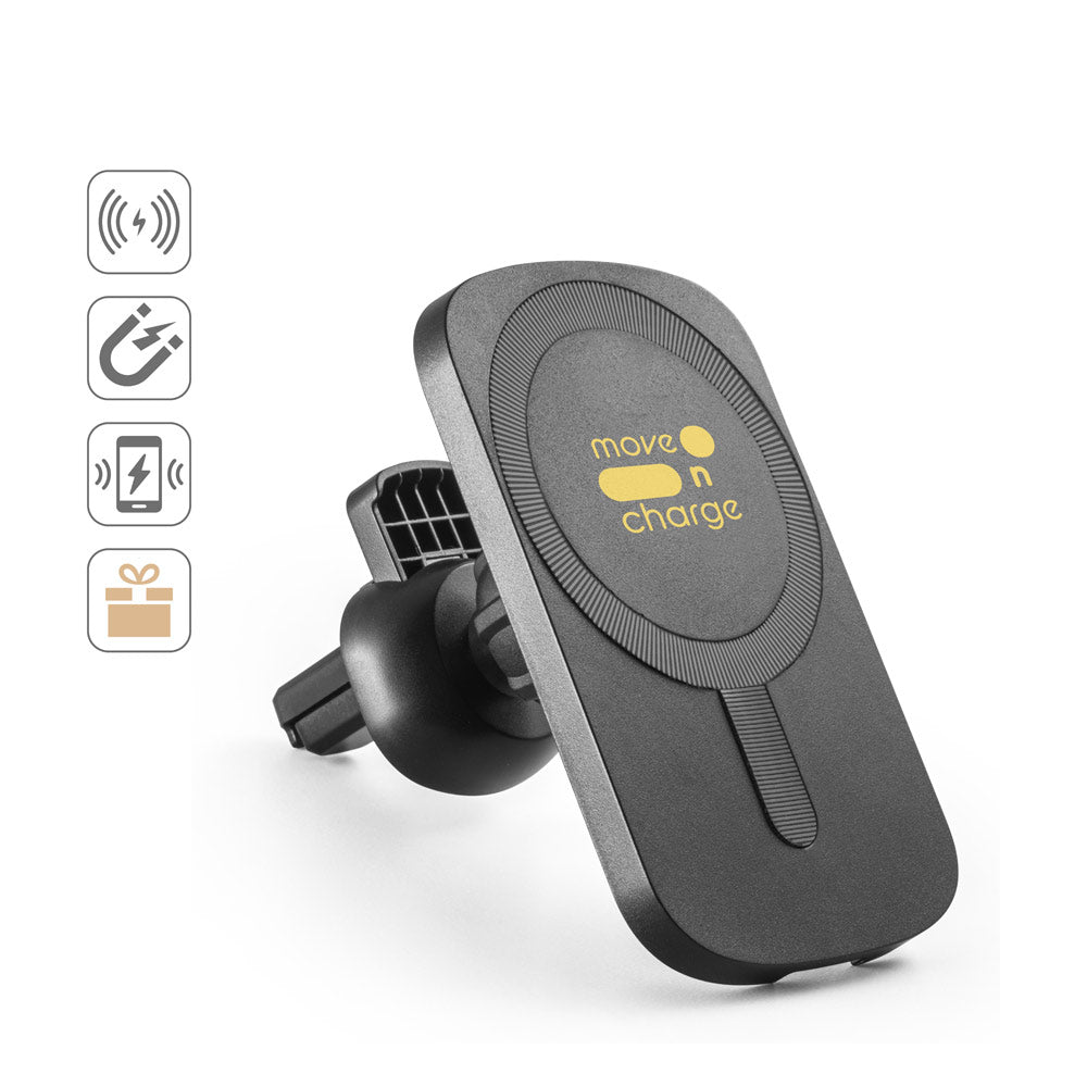 Koch. Car Smartphone Holder With Wireless Magnetic Charger 15W In Recycled Abs (100% Rabs)