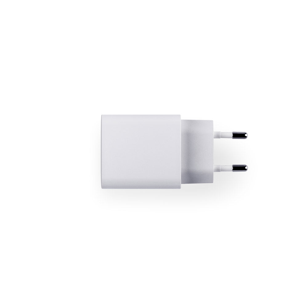 Wegener. Power Adapter With Usb-A Port 18W And Usb-C 20W In Recycled Abs (100% Rabs)
