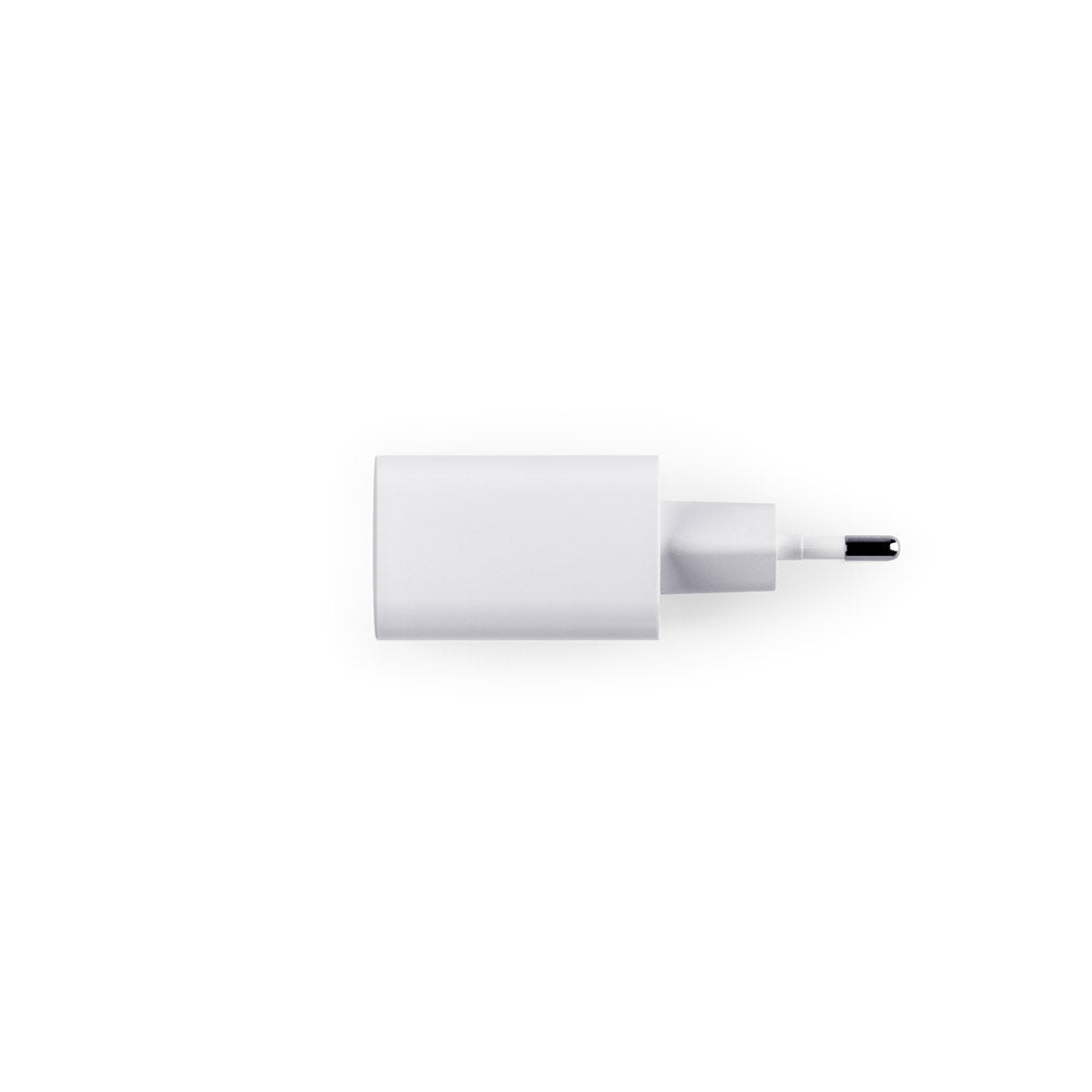 Wegener. Power Adapter With Usb-A Port 18W And Usb-C 20W In Recycled Abs (100% Rabs)