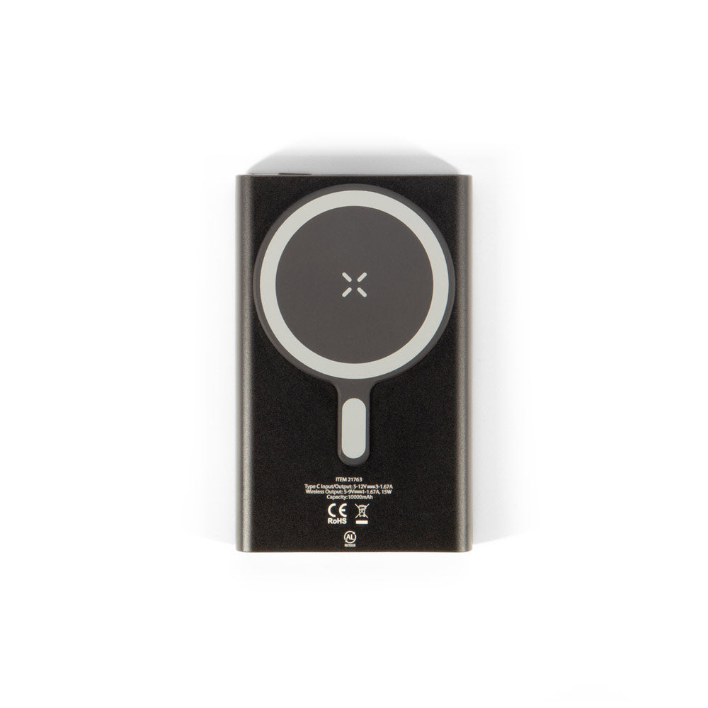 Wright 10. Magnetic Power Bank With Super-Fast Charging In Recycled Aluminum And Recycled Abs 10'000 Mah