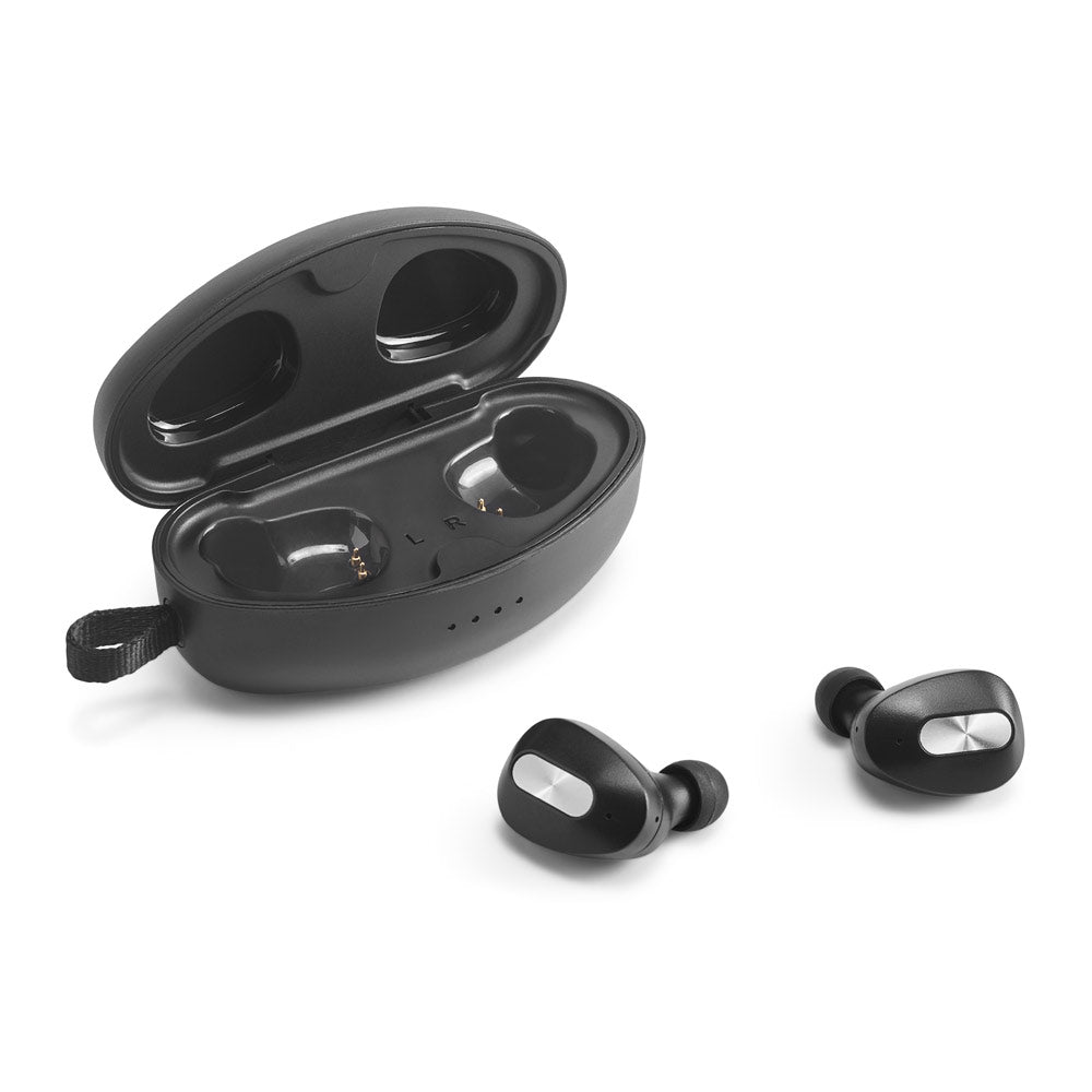 Descry. Wireless Charger In Zinc And Wireless Earphones In Metal And Abs Acrylic