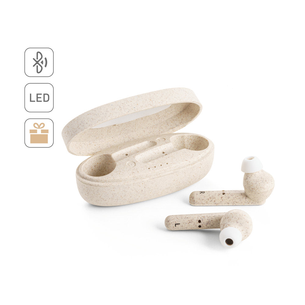 Fourier. Wireless Earphones With 3-Hour Battery Life In Wheat Straw Fibre And Pp