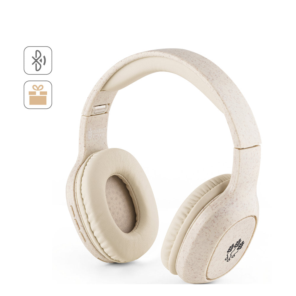 Feynman. Foldable Wireless Headphones With 4-Hour Battery Life In Wheat Straw And Abs
