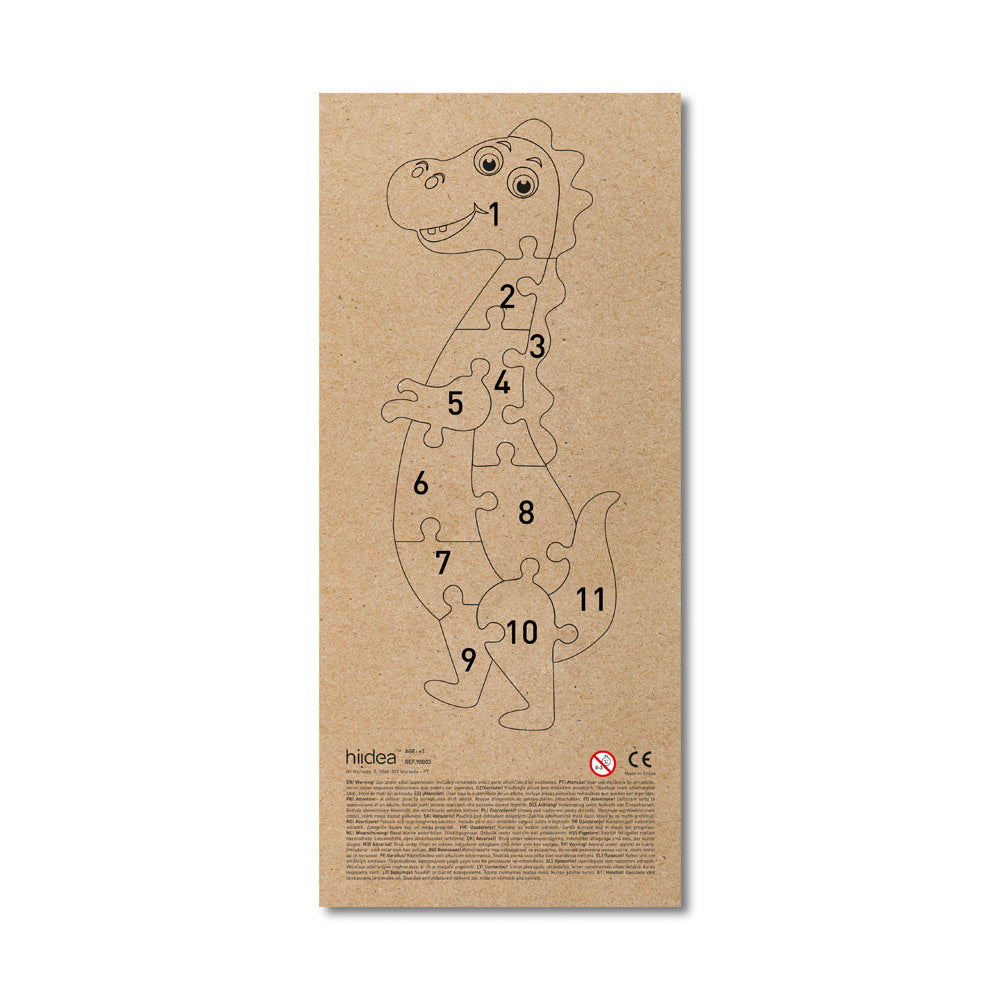 Diplodoco. Dinosaur-Shaped Puzzle In Pine Plywood