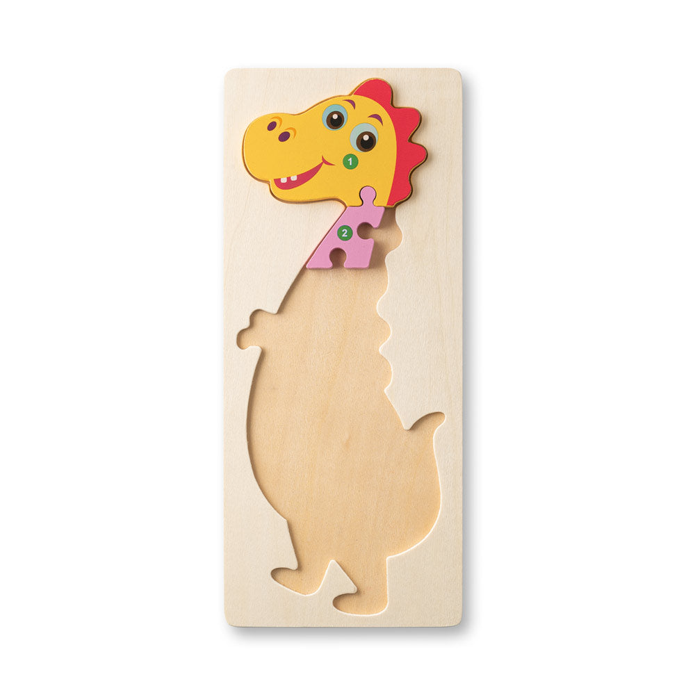 Diplodoco. Dinosaur-Shaped Puzzle In Pine Plywood