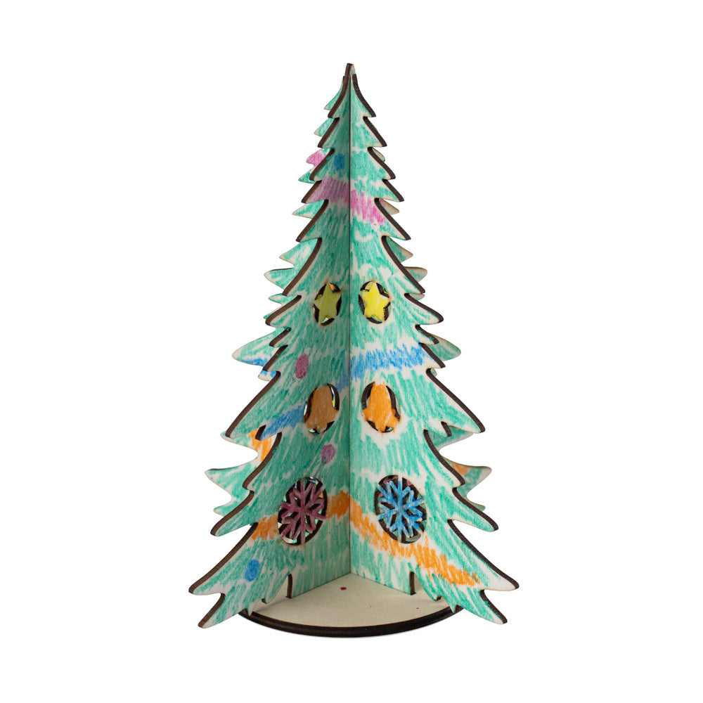 Pinery. Collapsible Wooden Christmas Tree To Colour