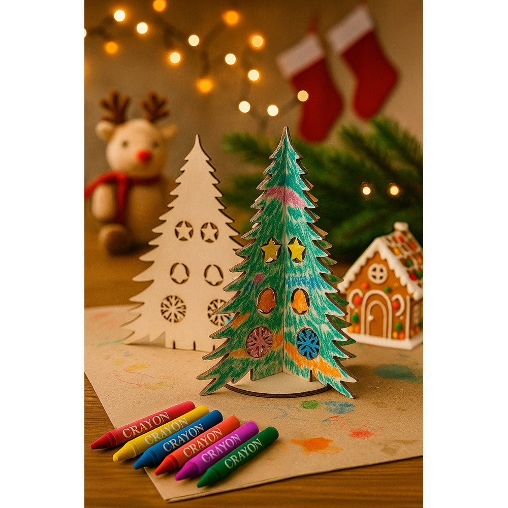 Pinery. Collapsible Wooden Christmas Tree To Colour
