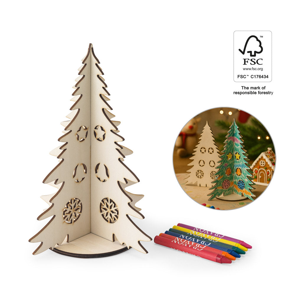 Pinery. Collapsible Wooden Christmas Tree To Colour