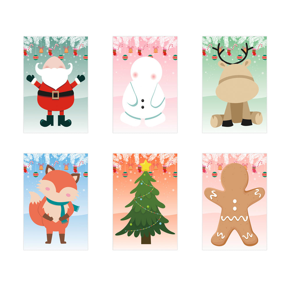 Glimn. Set Of Six Sheets With Christmas Figures And 3 Sheets Of Stickers