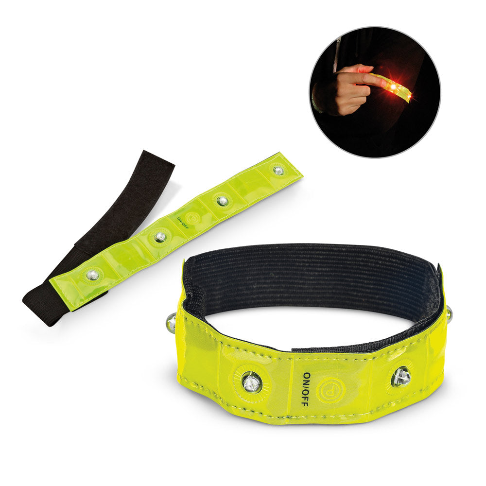 Visible. Reflective Armband With 4 Red Leds