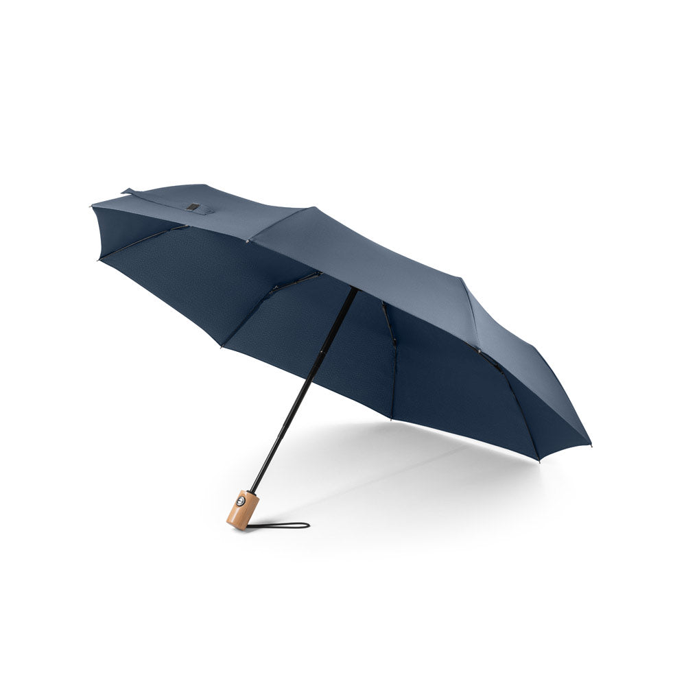 River. Telescopic Umbrella In 190T Recycled Polyester (100% Rpet) Pongee With Automatic Opening And Closing