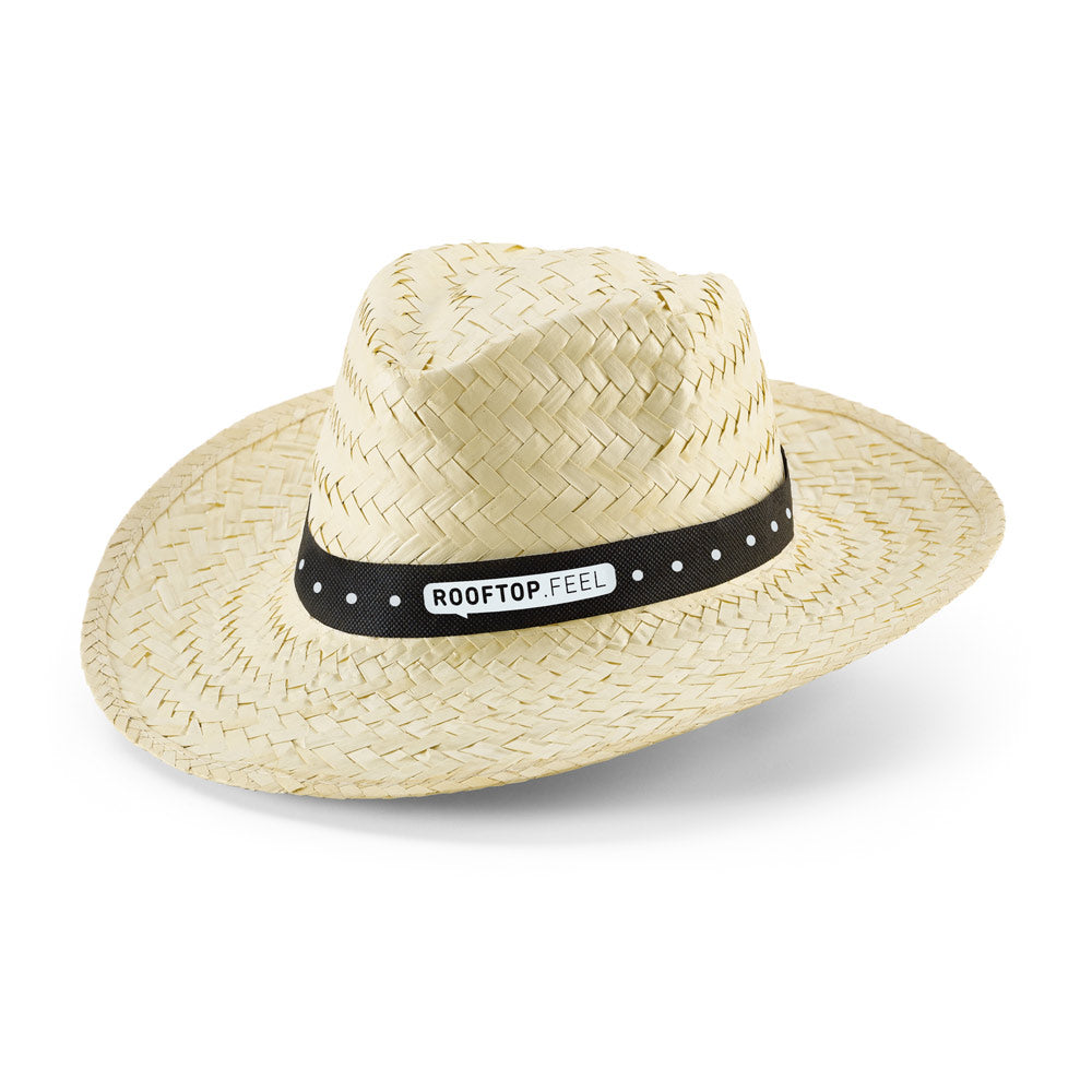 Edward Poli. Natural Straw Hat With Polyester Ribbon