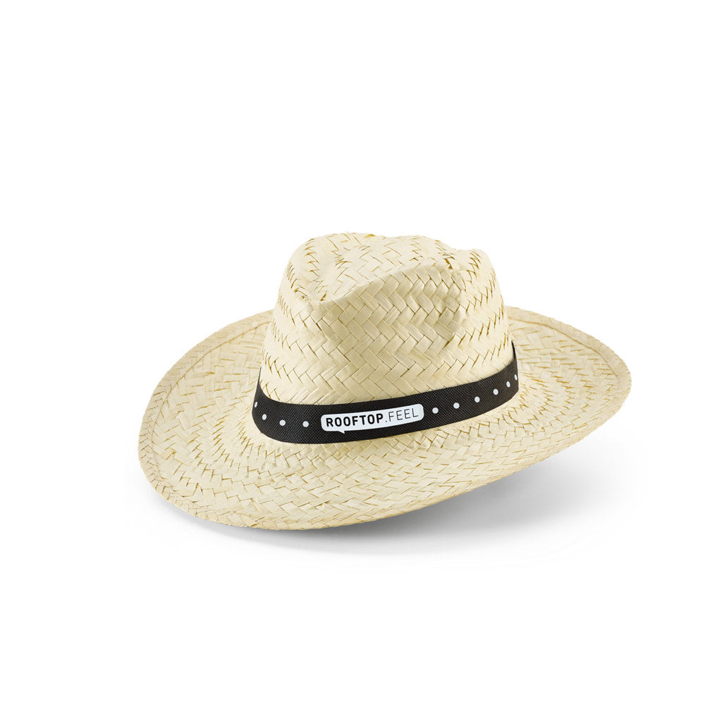Edward Poli. Natural Straw Hat With Polyester Ribbon