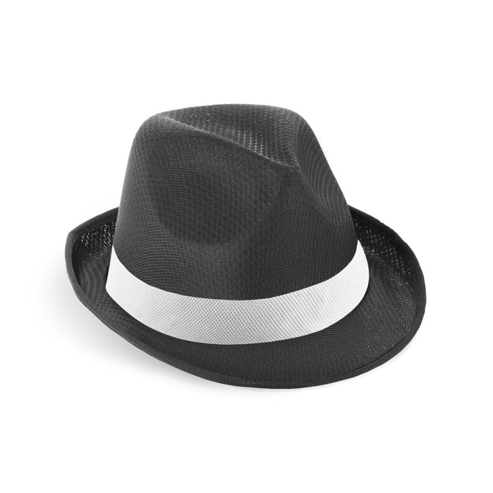 Manolo Poli. Hat In Pp With White Polyester Ribbon