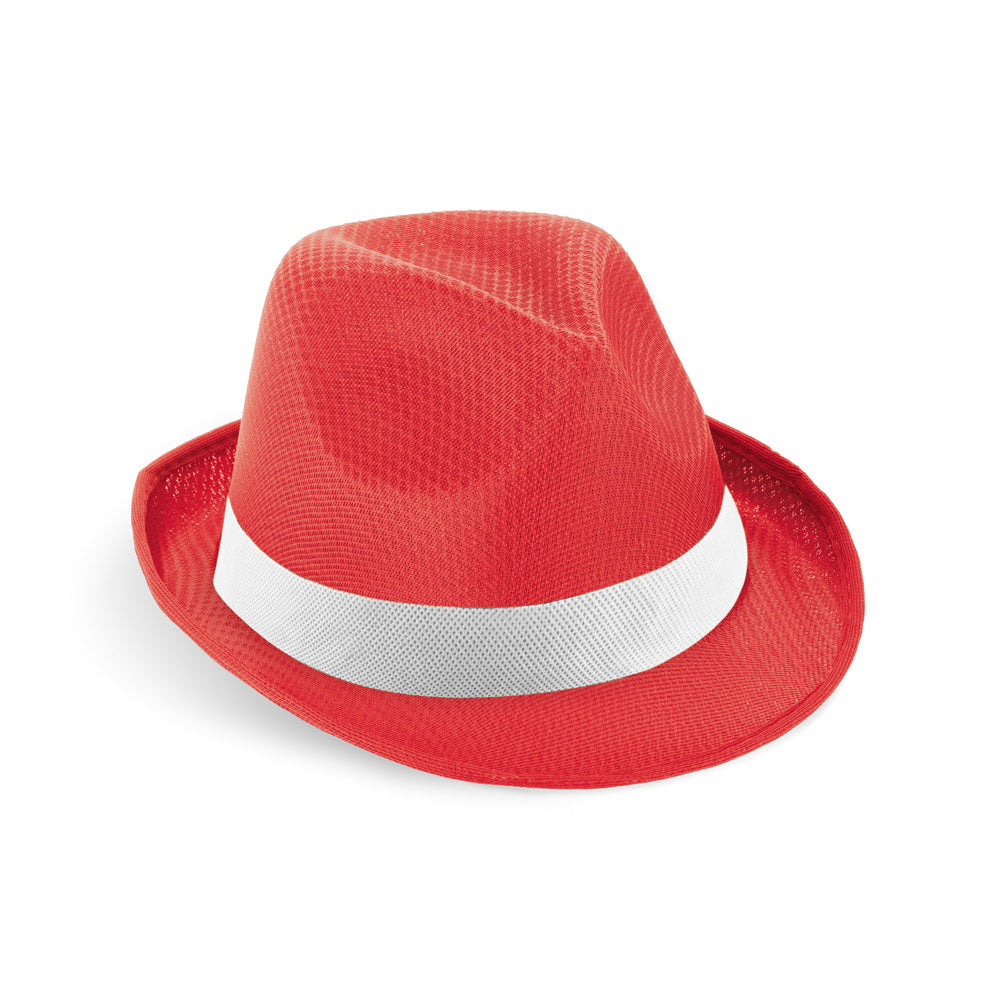 Manolo Poli. Hat In Pp With White Polyester Ribbon