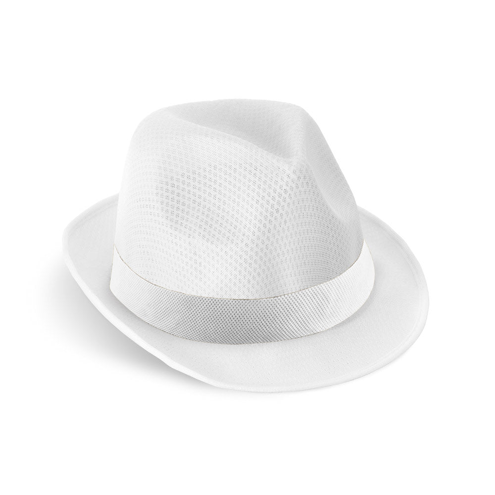 Manolo Poli. Hat In Pp With White Polyester Ribbon
