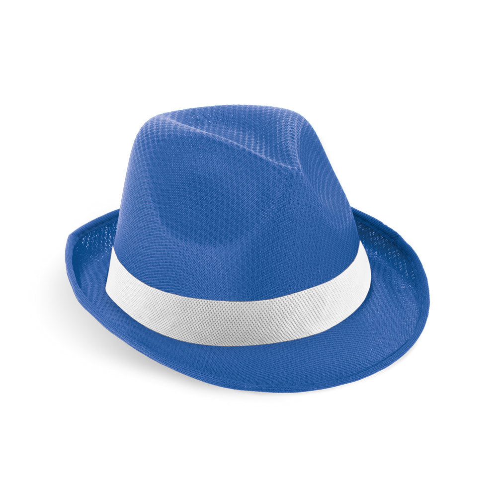 Manolo Poli. Hat In Pp With White Polyester Ribbon