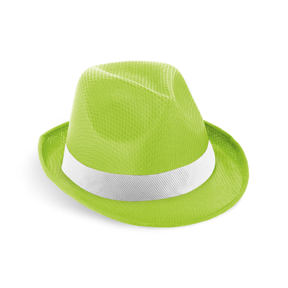 Manolo Poli. Hat In Pp With White Polyester Ribbon