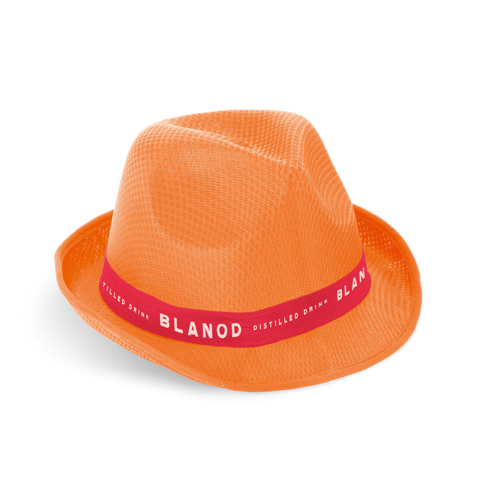 Manolo Poli. Hat In Pp With White Polyester Ribbon