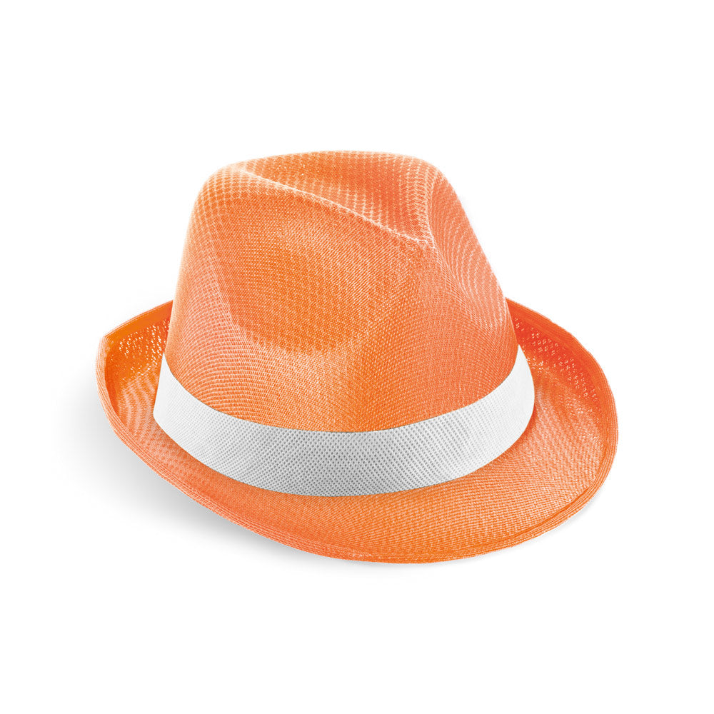 Manolo Poli. Hat In Pp With White Polyester Ribbon