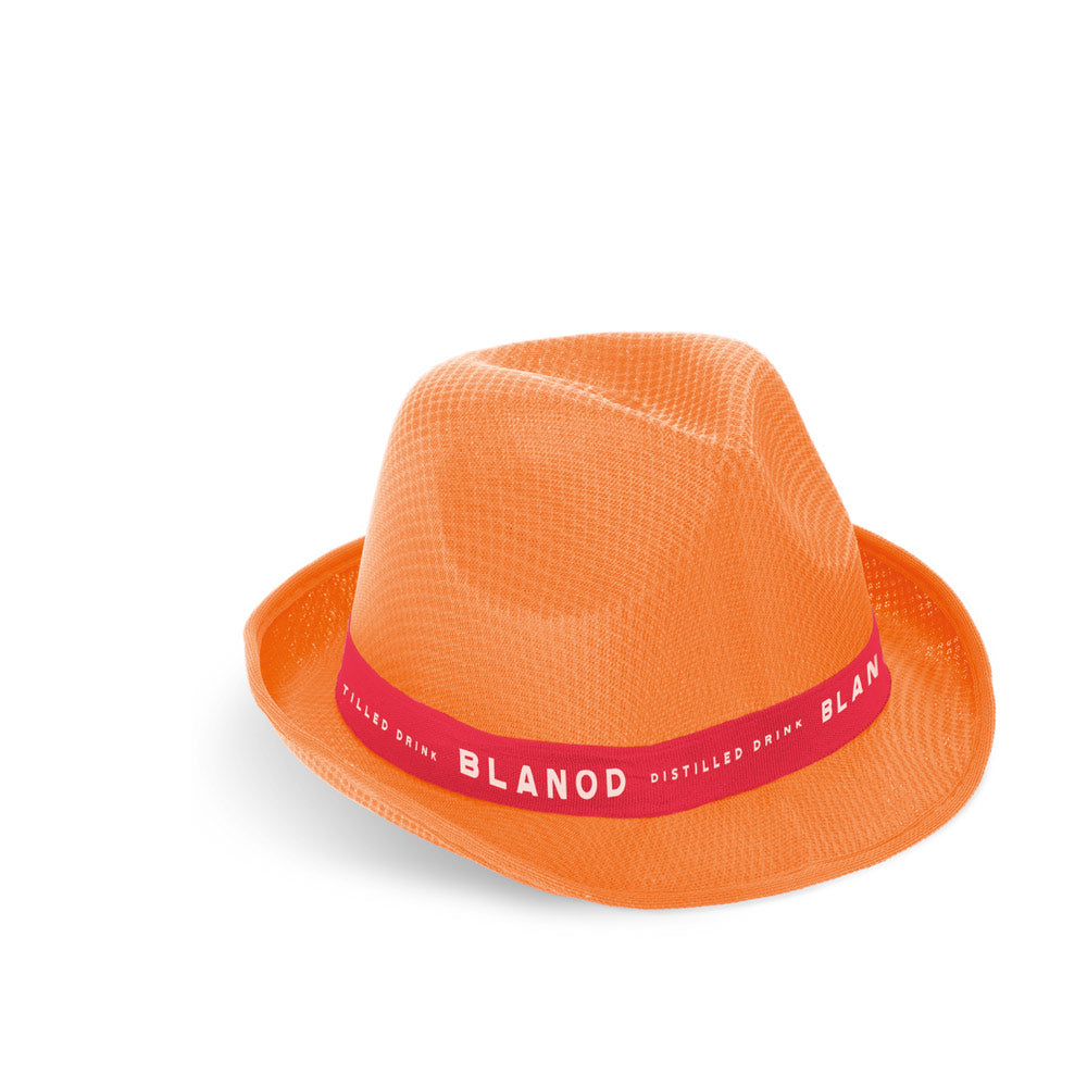 Manolo Poli. Hat In Pp With White Polyester Ribbon