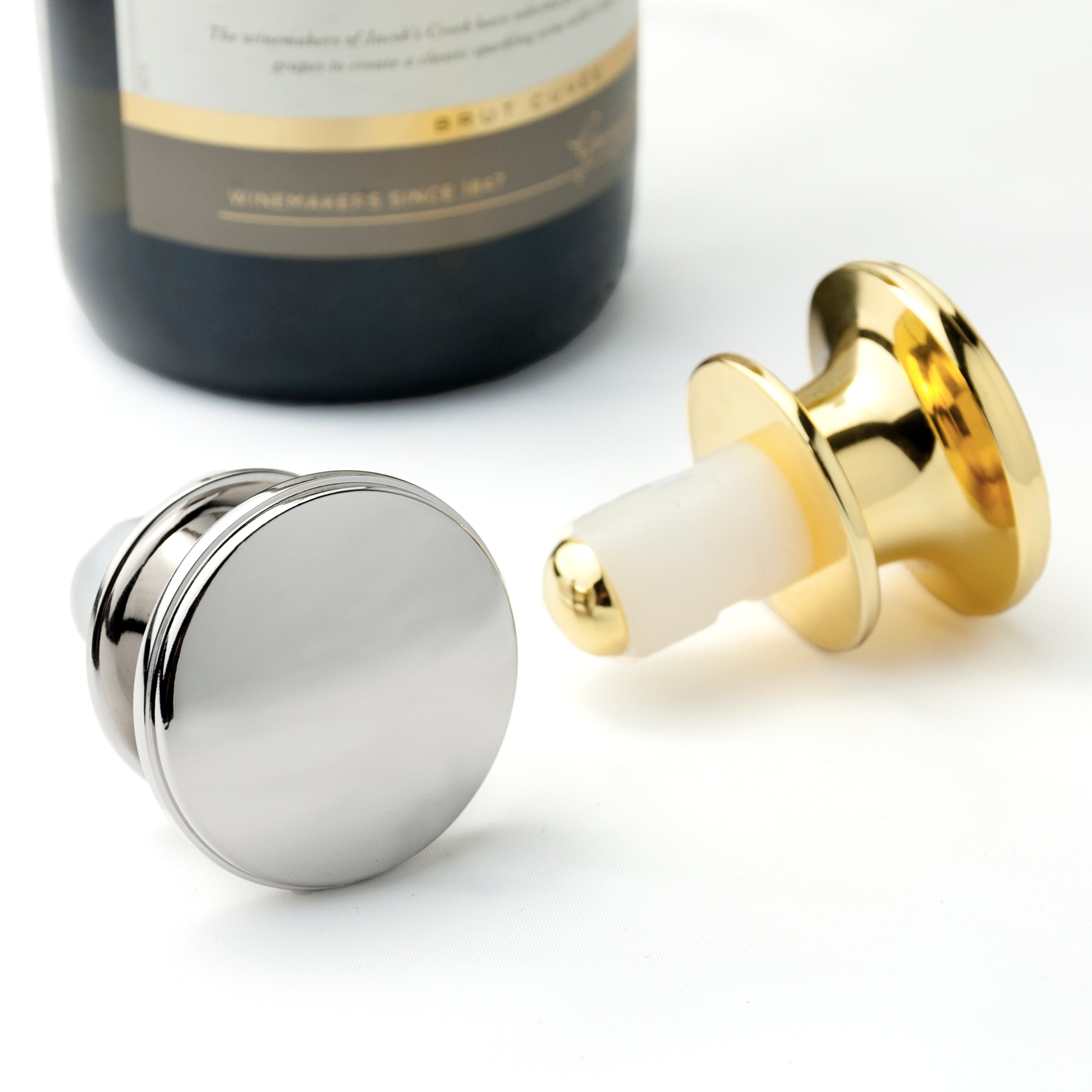 Luxury Plated Bottle Stopper with Rubber Seal