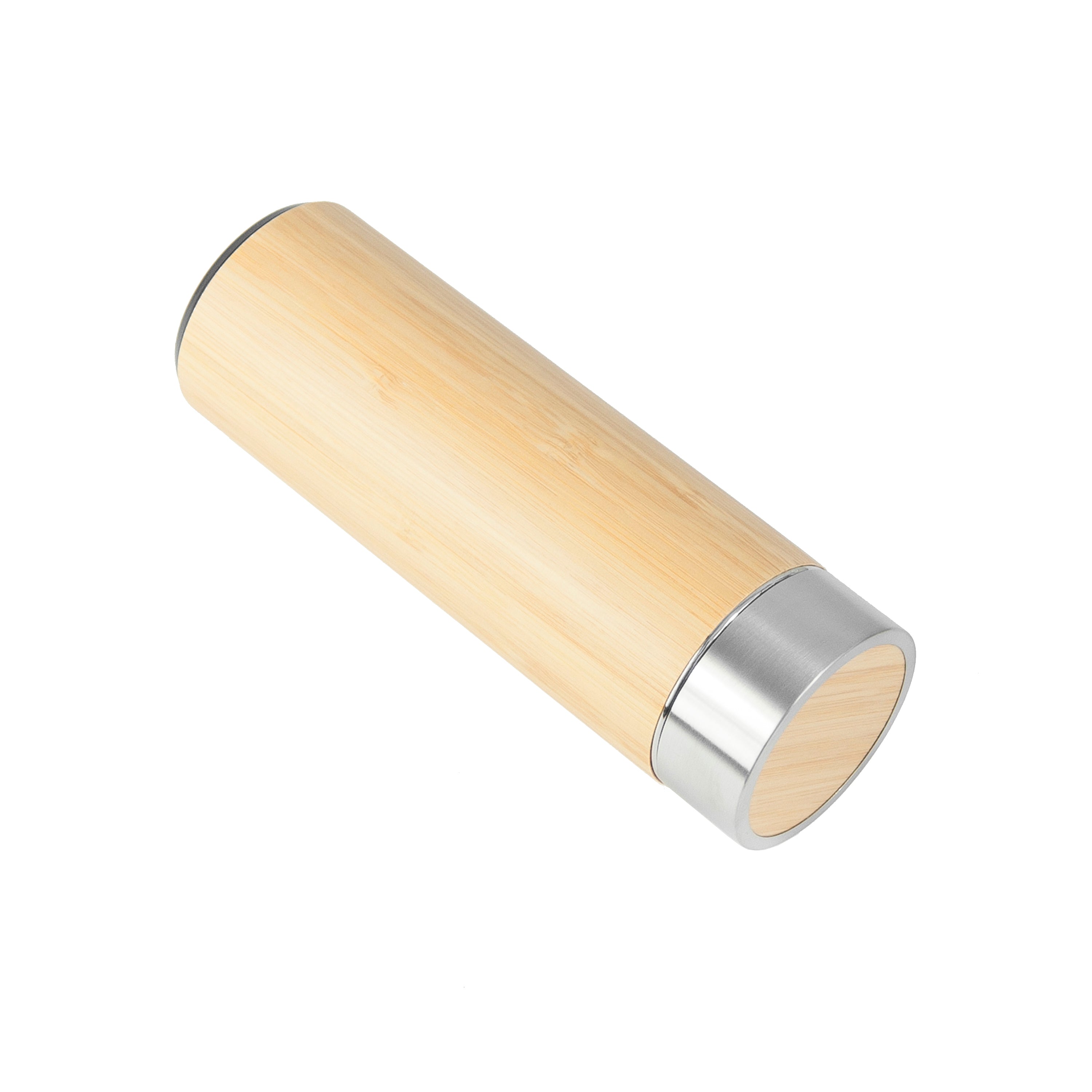 Double Walled Bamboo Vacuum Flask with Tea Strainer