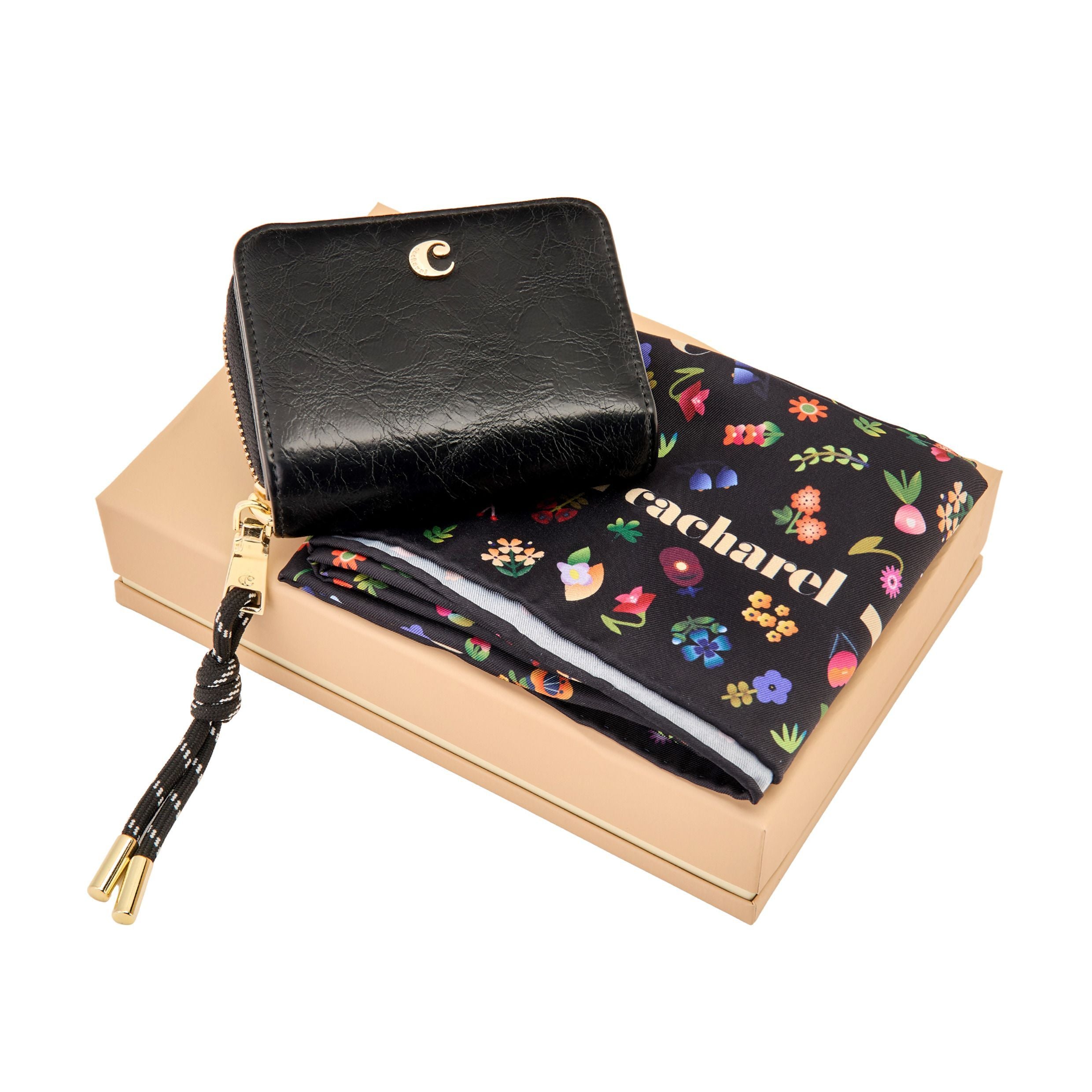 Set Cacharel Black (Wallet & Scarf)