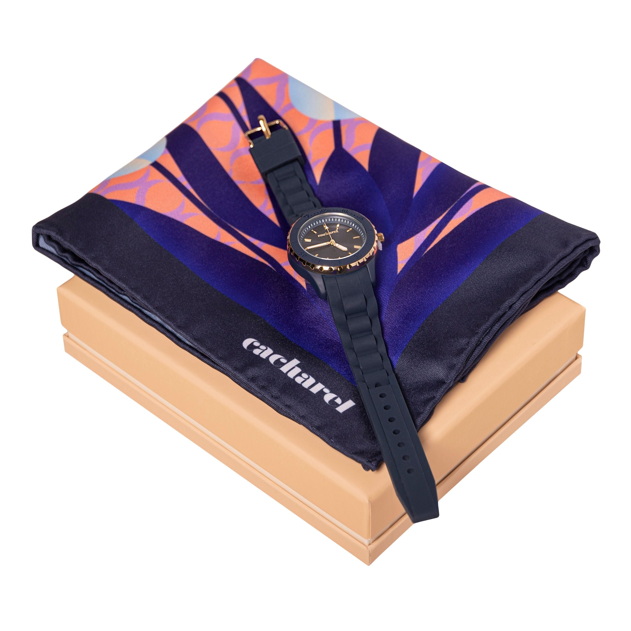 Set Cacharel Navy (Watch & Scarf)
