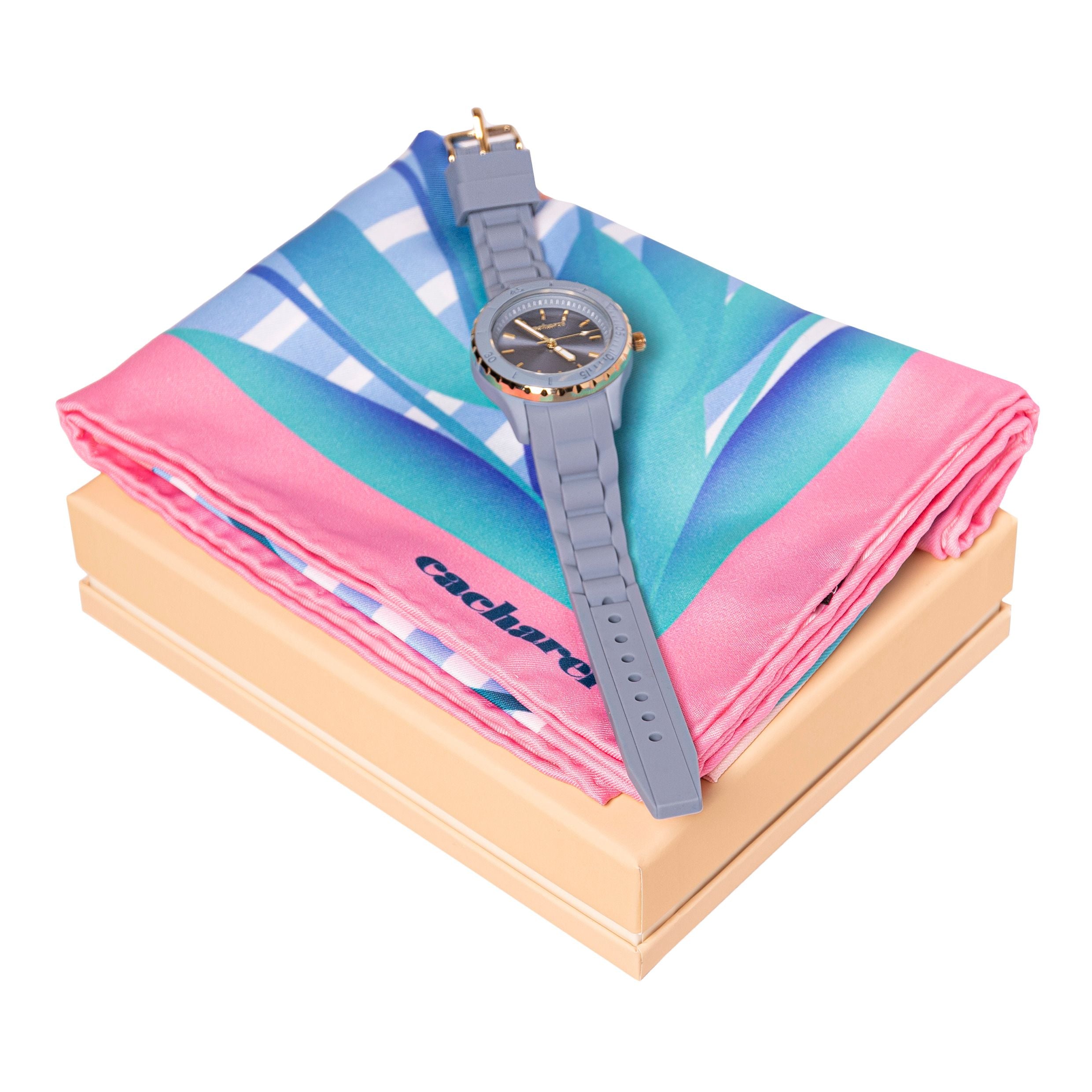 Set Cacharel Light Blue (Watch & Scarf)