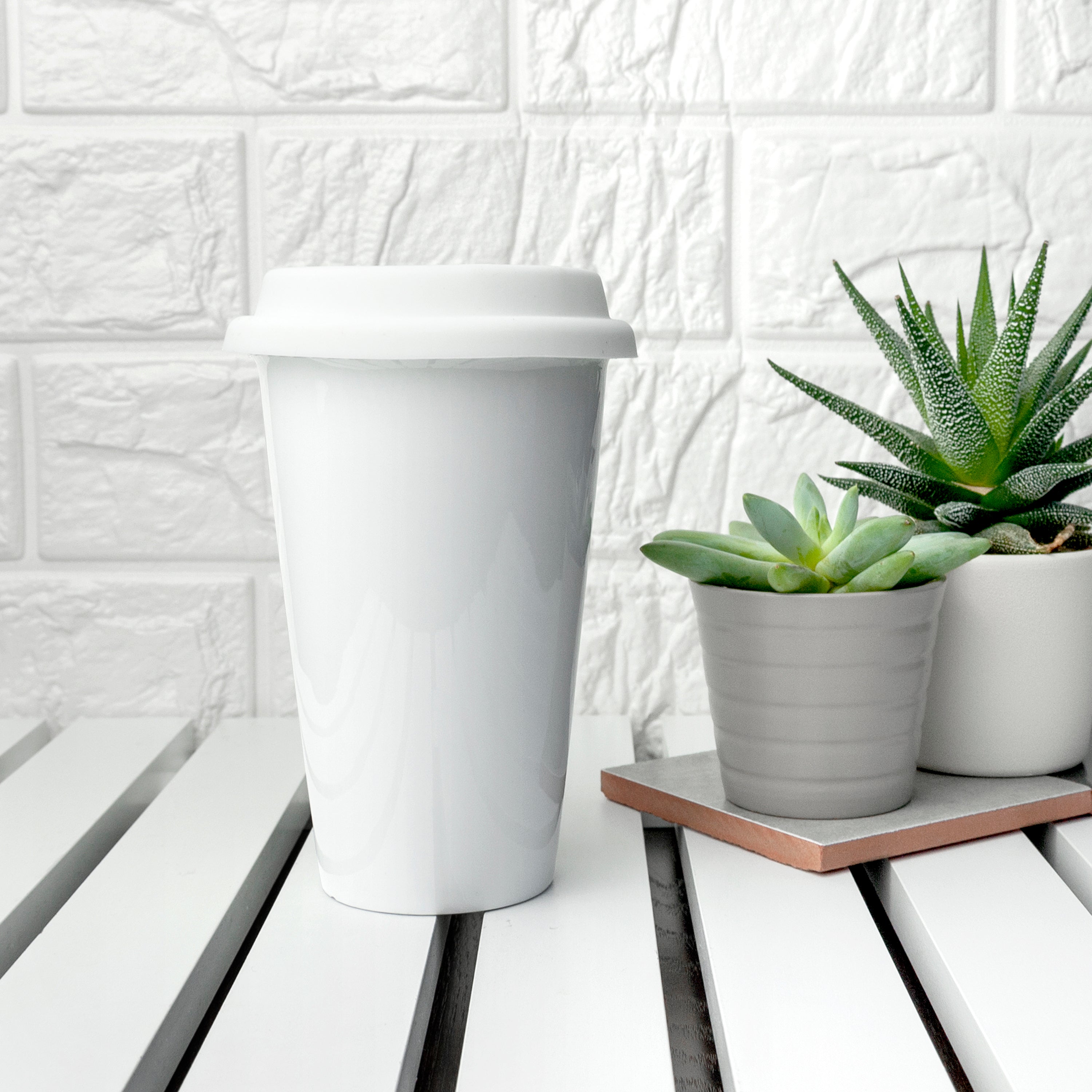 12oz Double Jacketed Ceramic Travel Mug