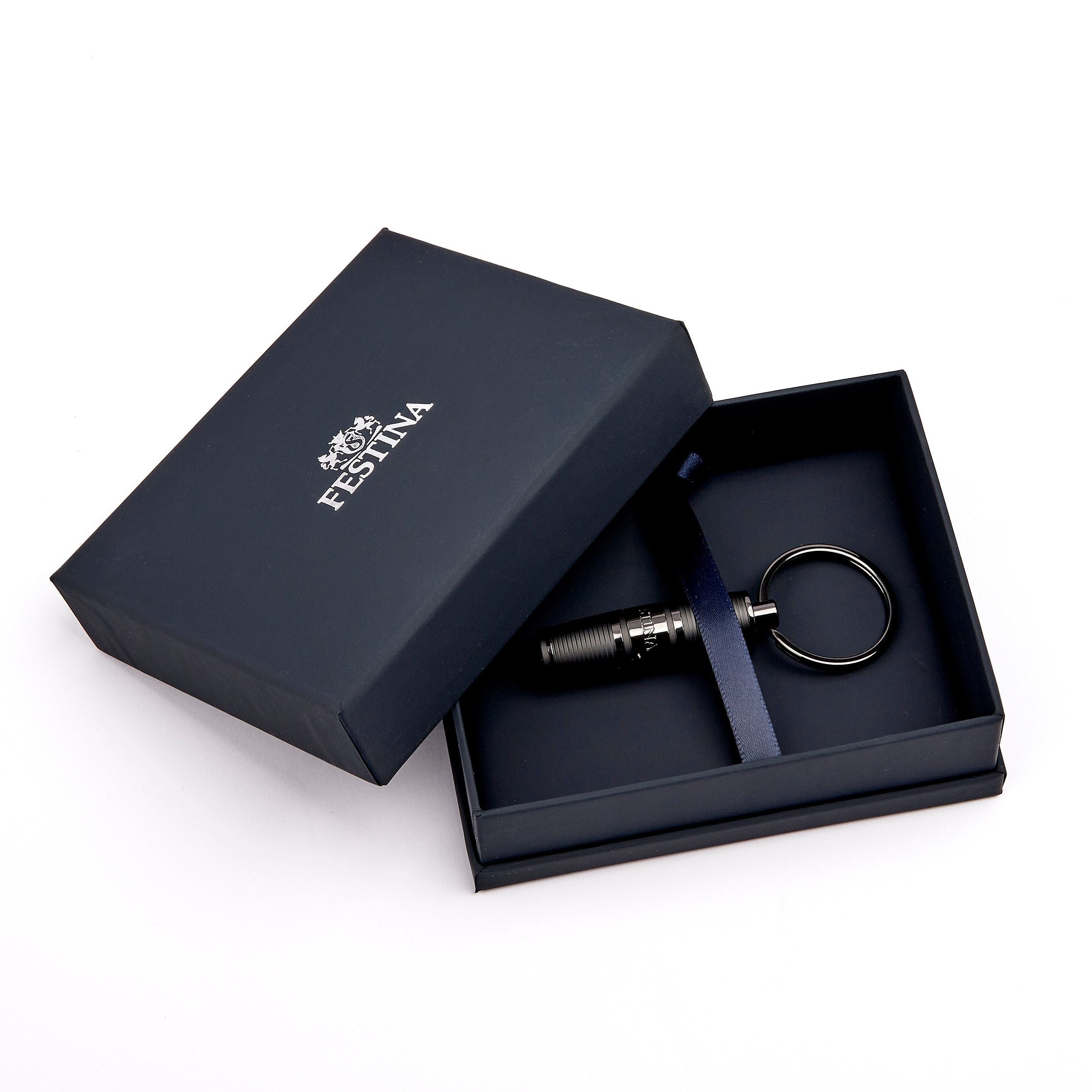 Key Ring Bold Stripe Black