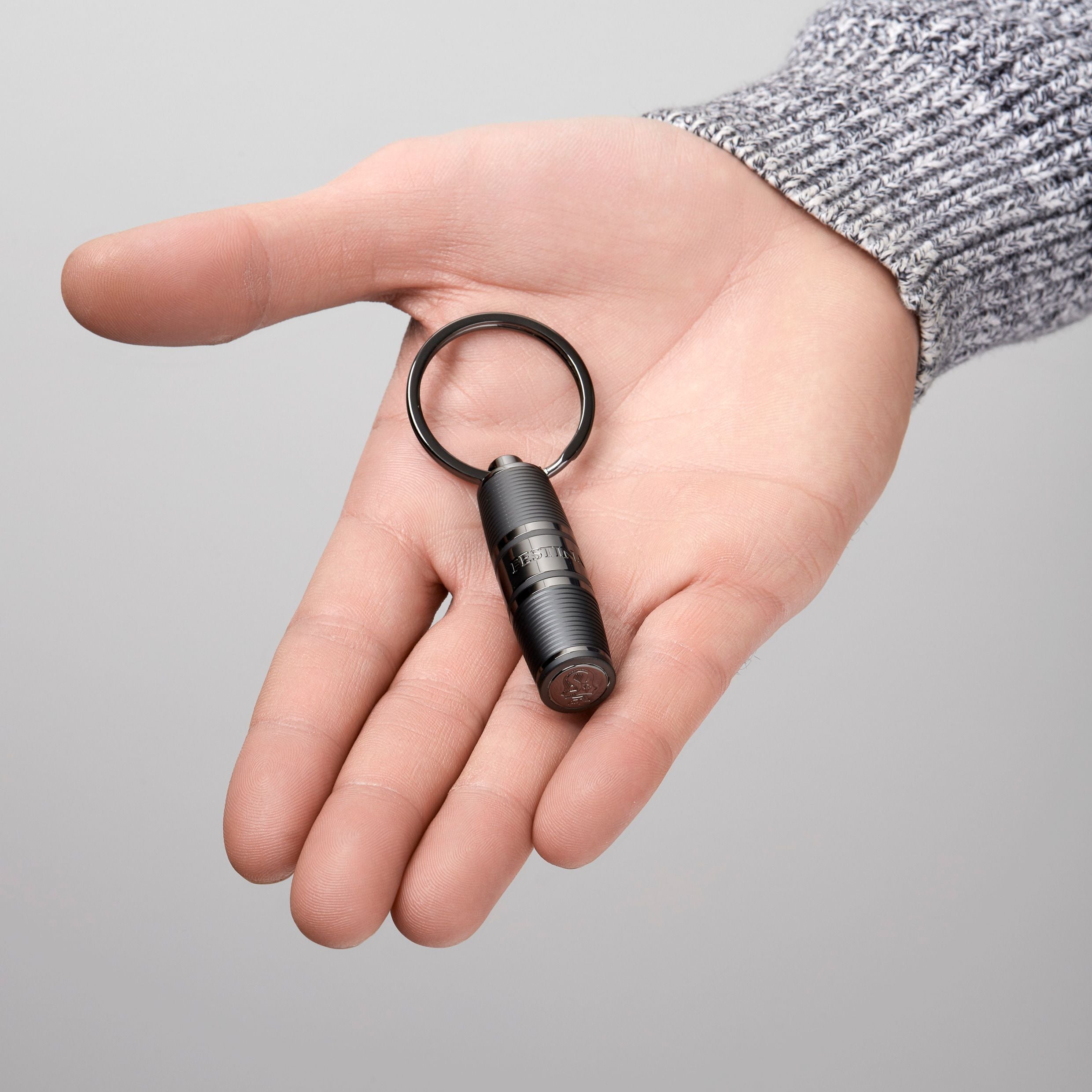 Key Ring Bold Stripe Black