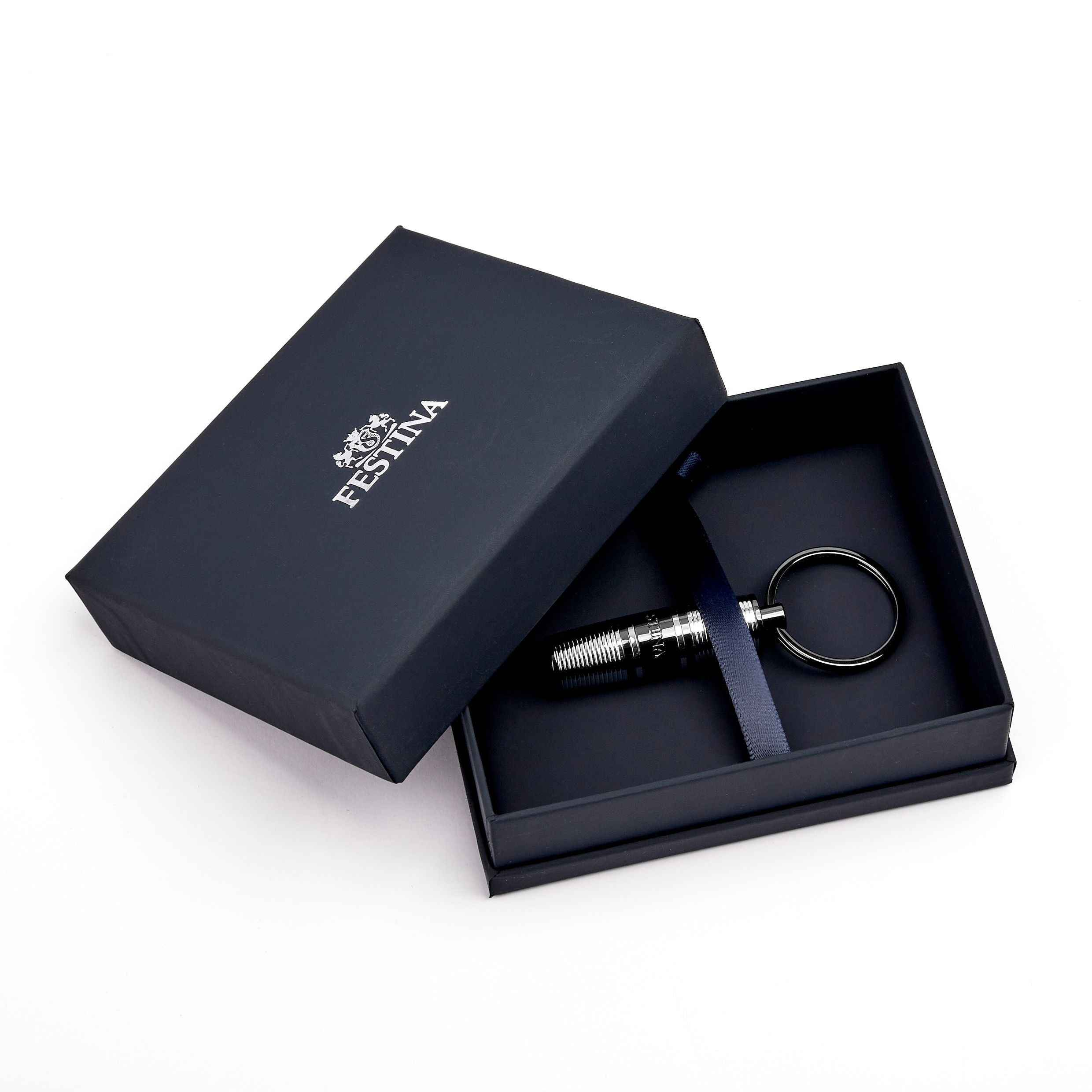 Key Ring Bold Stripe Black