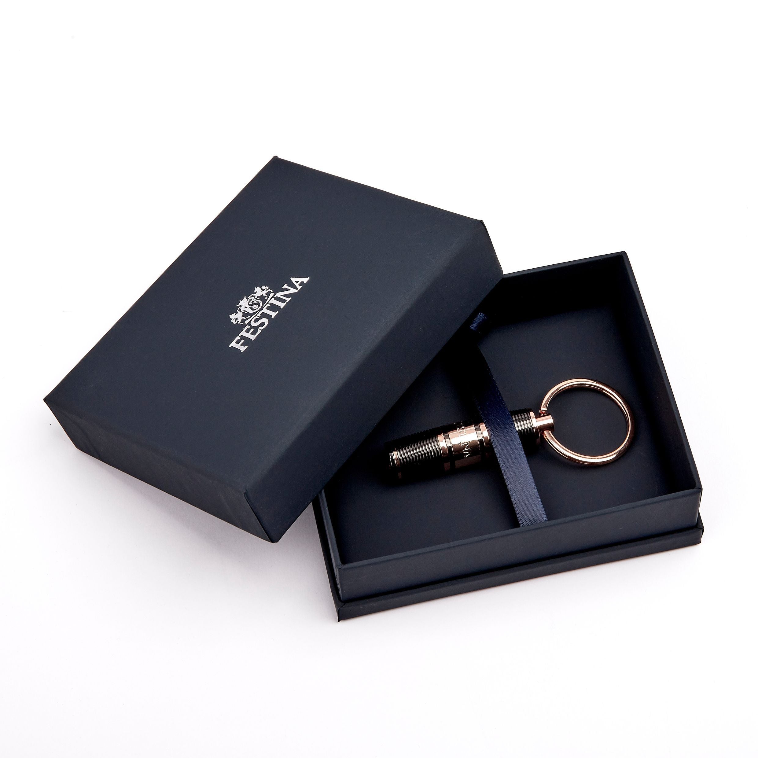 Key Ring Bold Stripe Black