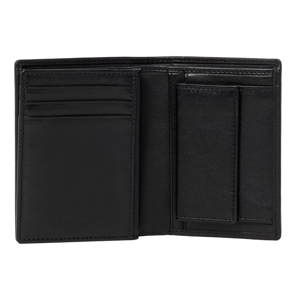 Card Holder With Flap Button Black