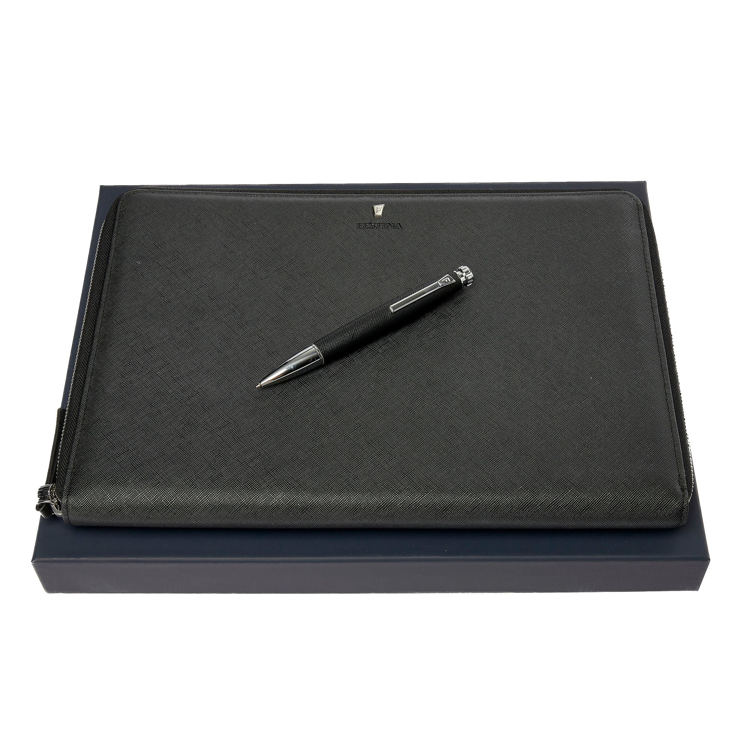 Set Chronobike Black (Ballpoint Pen & Conference Folder A4)