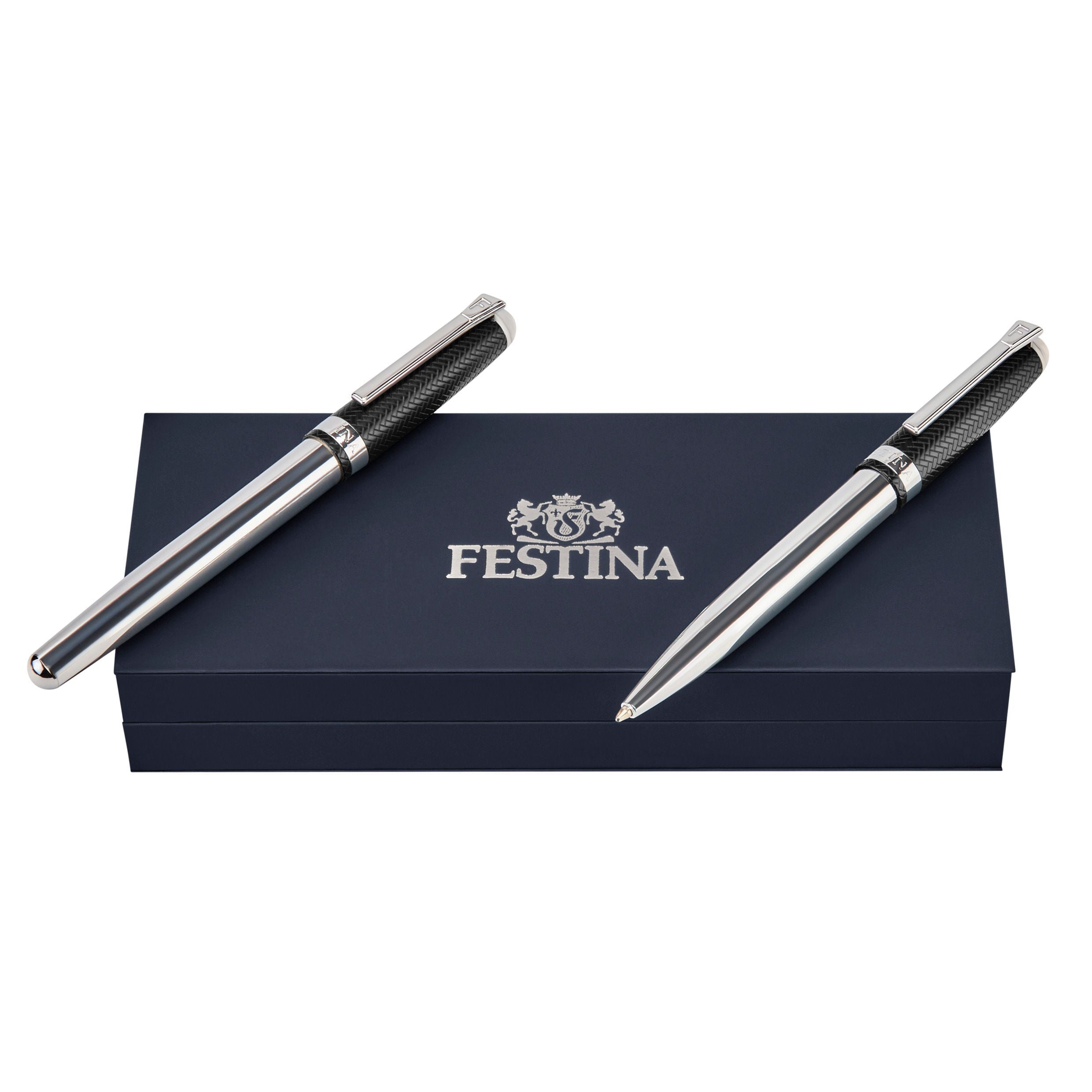 Set Classicals Interlace Chrome (Ballpoint Pen & Fountain Pen)