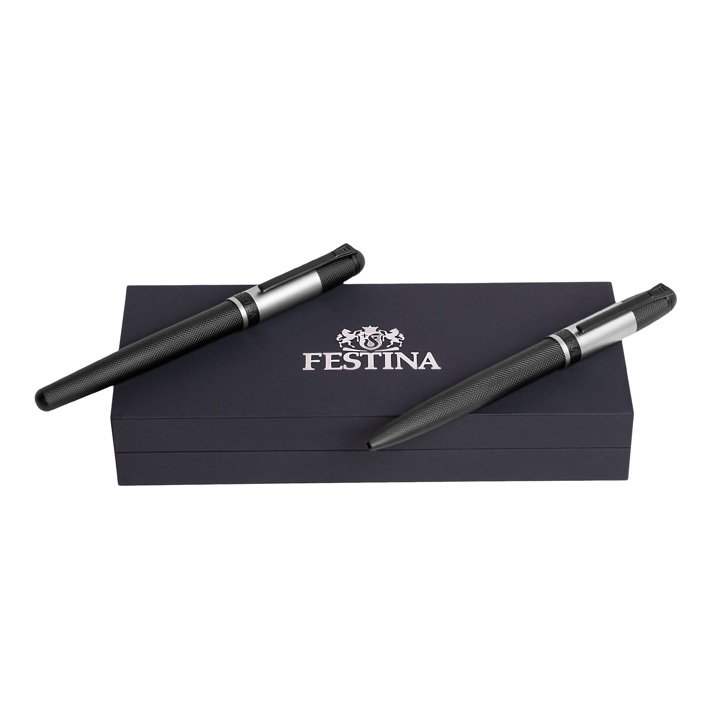 Set Classicals Black Edition Silver (Ballpoint Pen & Rollerball Pen)