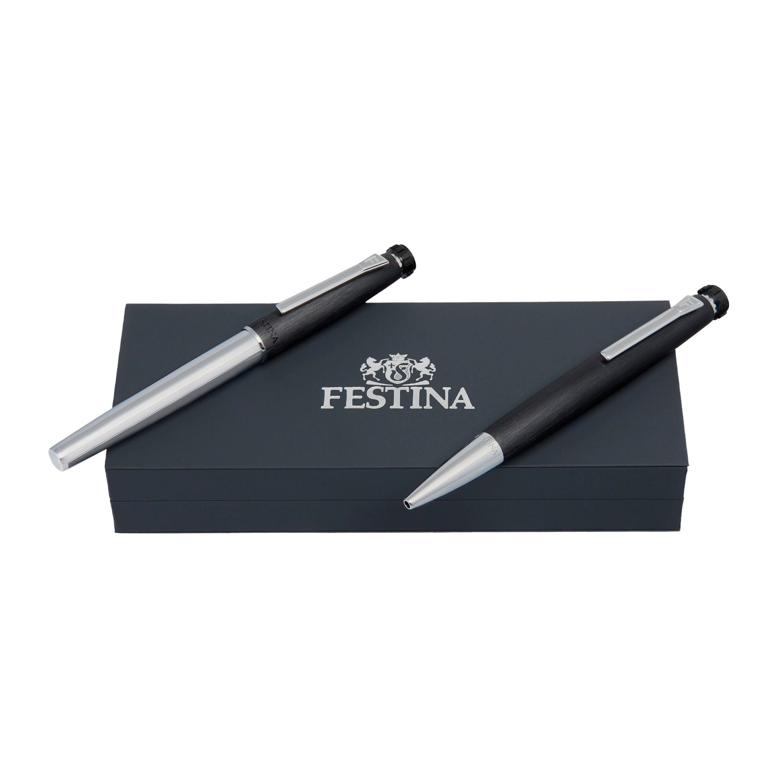 Set Festina Chrome Black (Ballpoint Pen & Rollerball Pen)