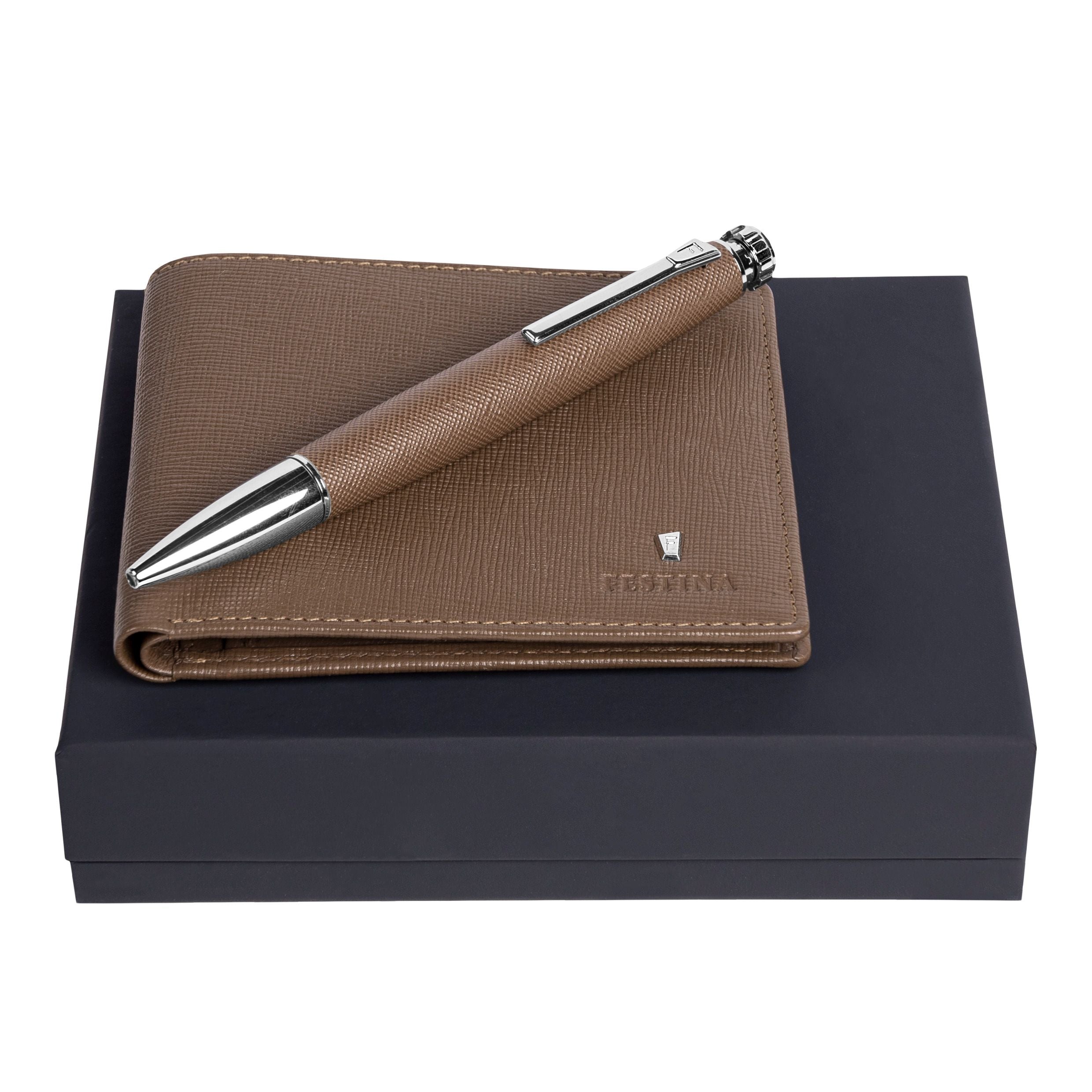 Set Chronobike Camel (Ballpoint Pen & Wallet)