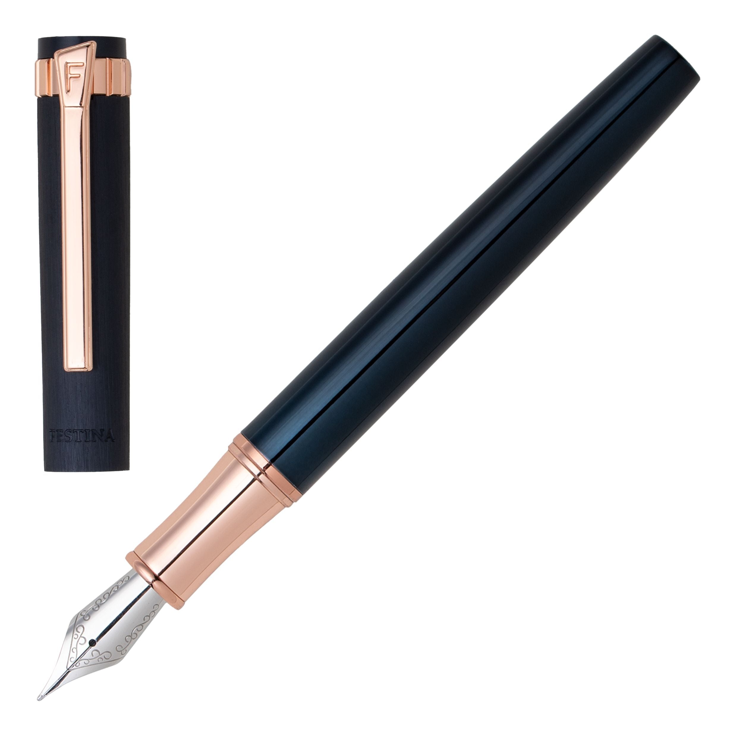 Fountain Pen Prestige Rose Gold Navy