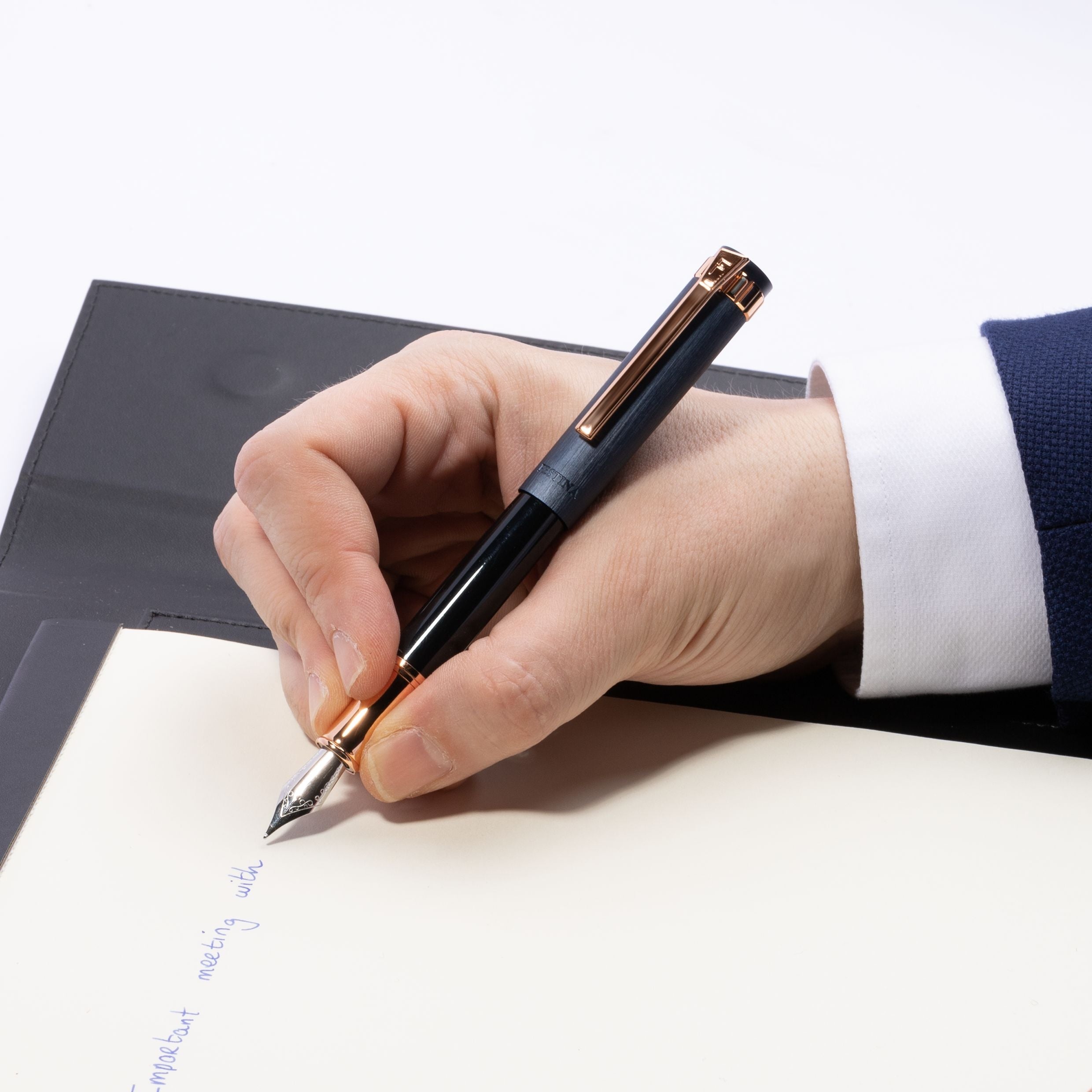 Fountain Pen Prestige Rose Gold Navy
