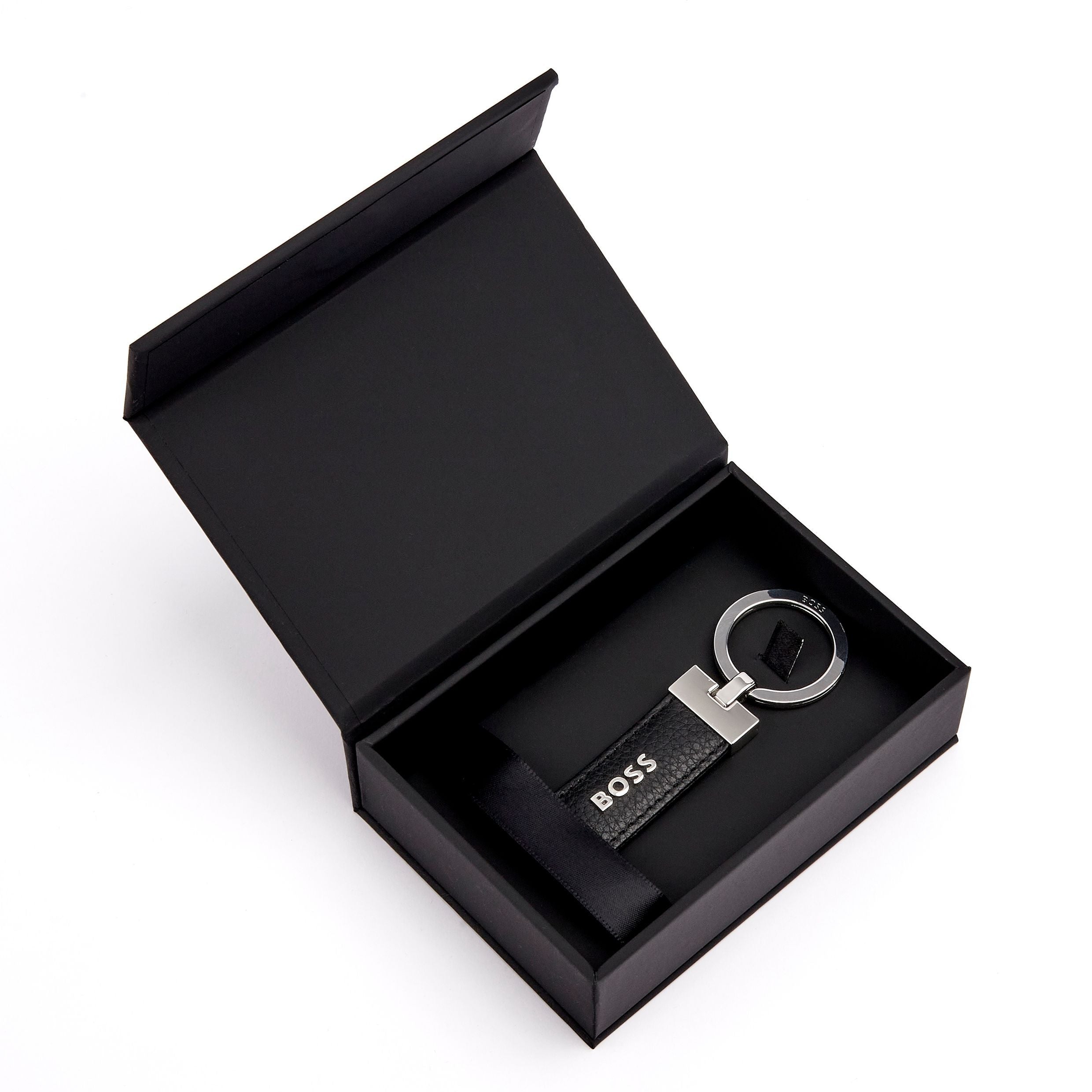 Key Ring Classic Grained Black