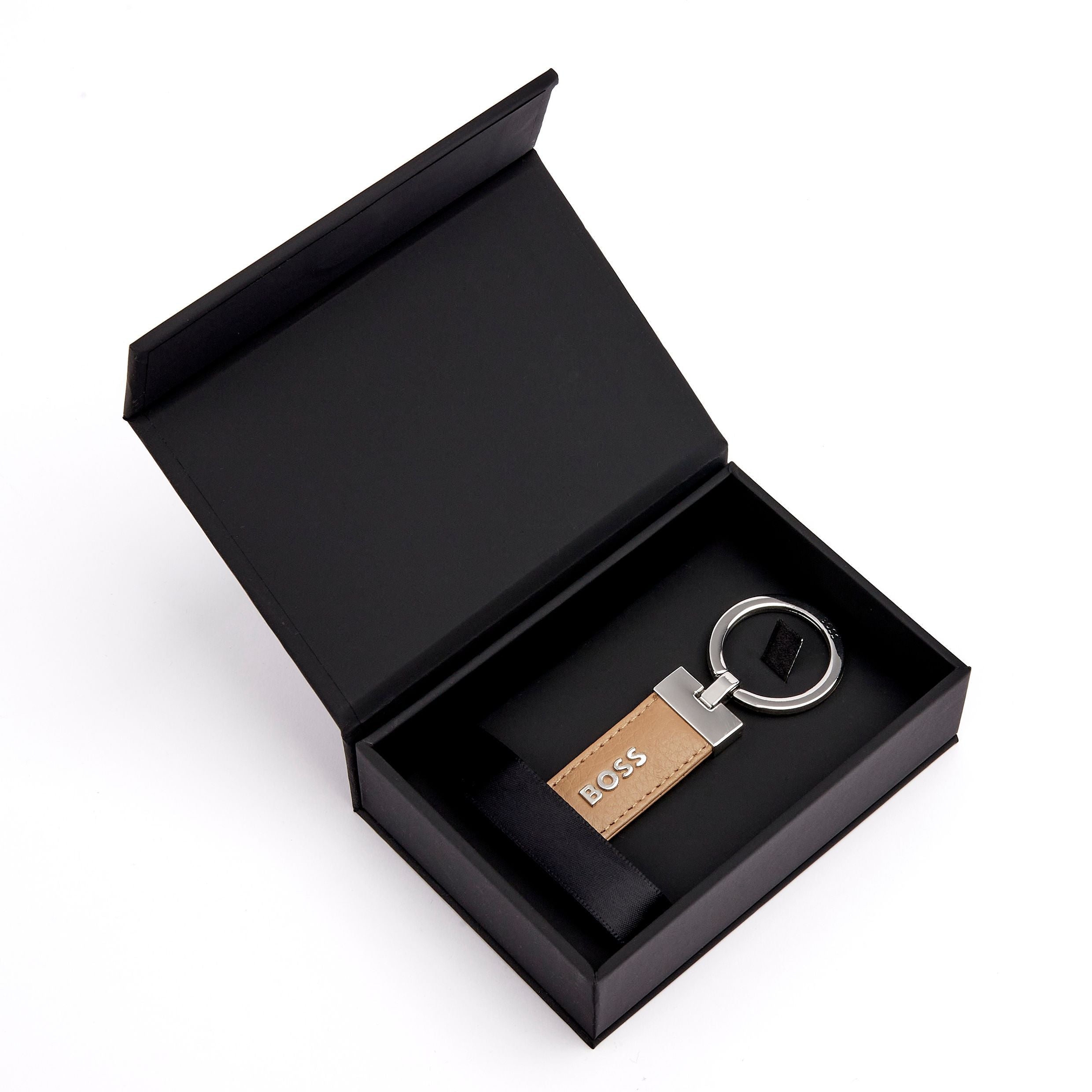 Key Ring Classic Grained Black