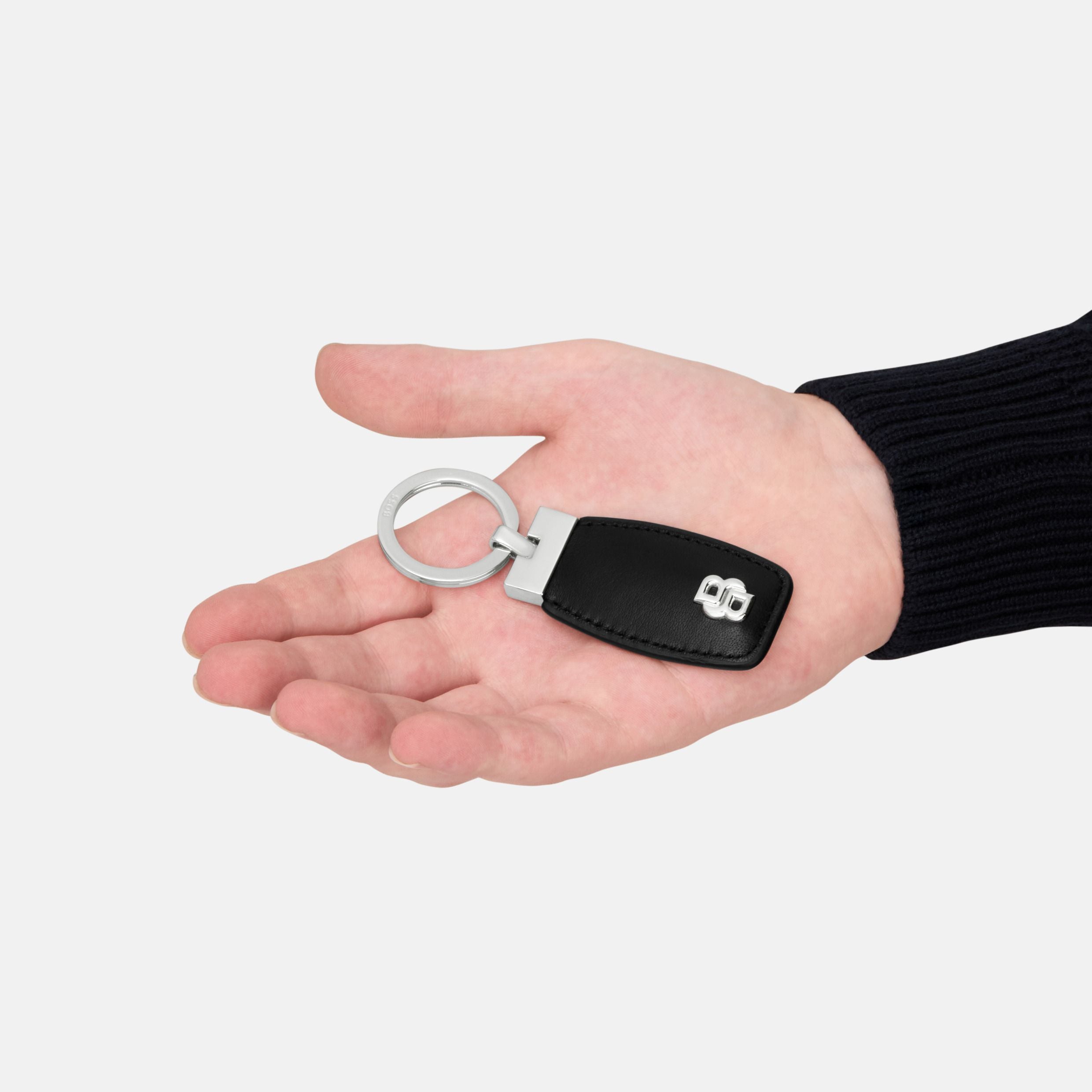 Key Ring Double B Black & Chrome